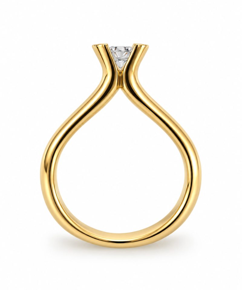 Alternative view of Enstensring i gult gull 0,40 ct