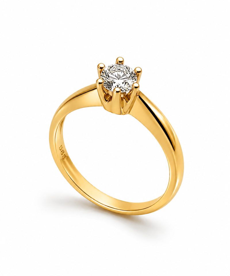 Enstensring i gult gull 0,40ct Tw Si – GIA