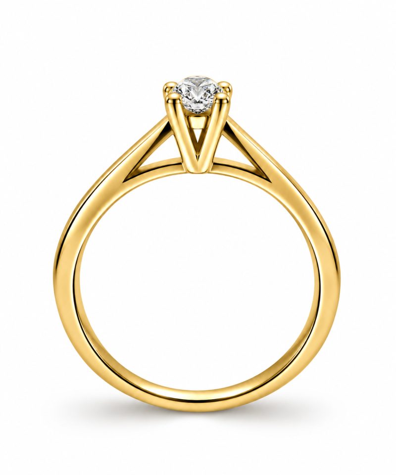 Alternative view of Enstensring i gult gull Oval 0,20 ct