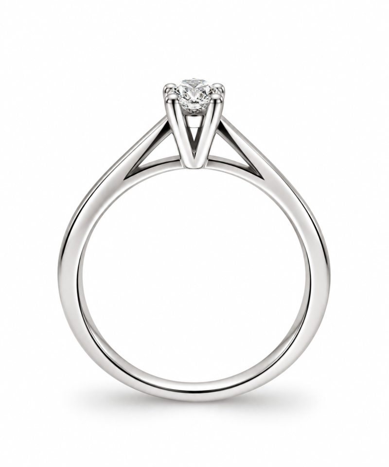 Alternative view of Enstensring i hvitt gull Oval 0,20 ct