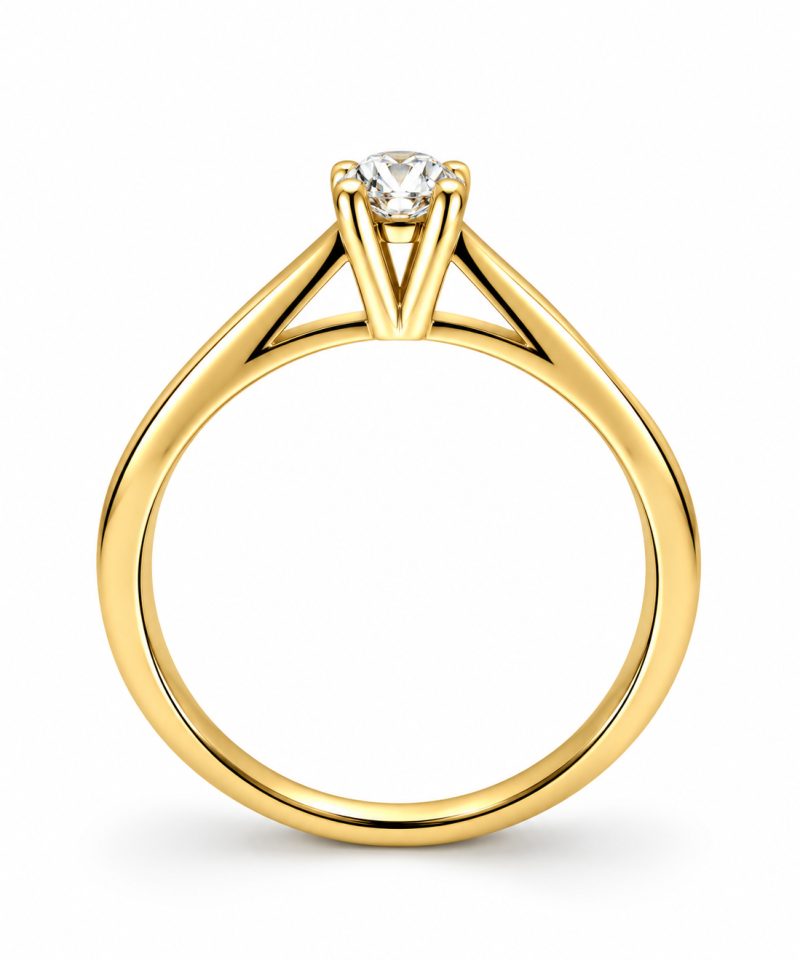 Alternative view of Enstensring i gult gull Oval 0,30 ct