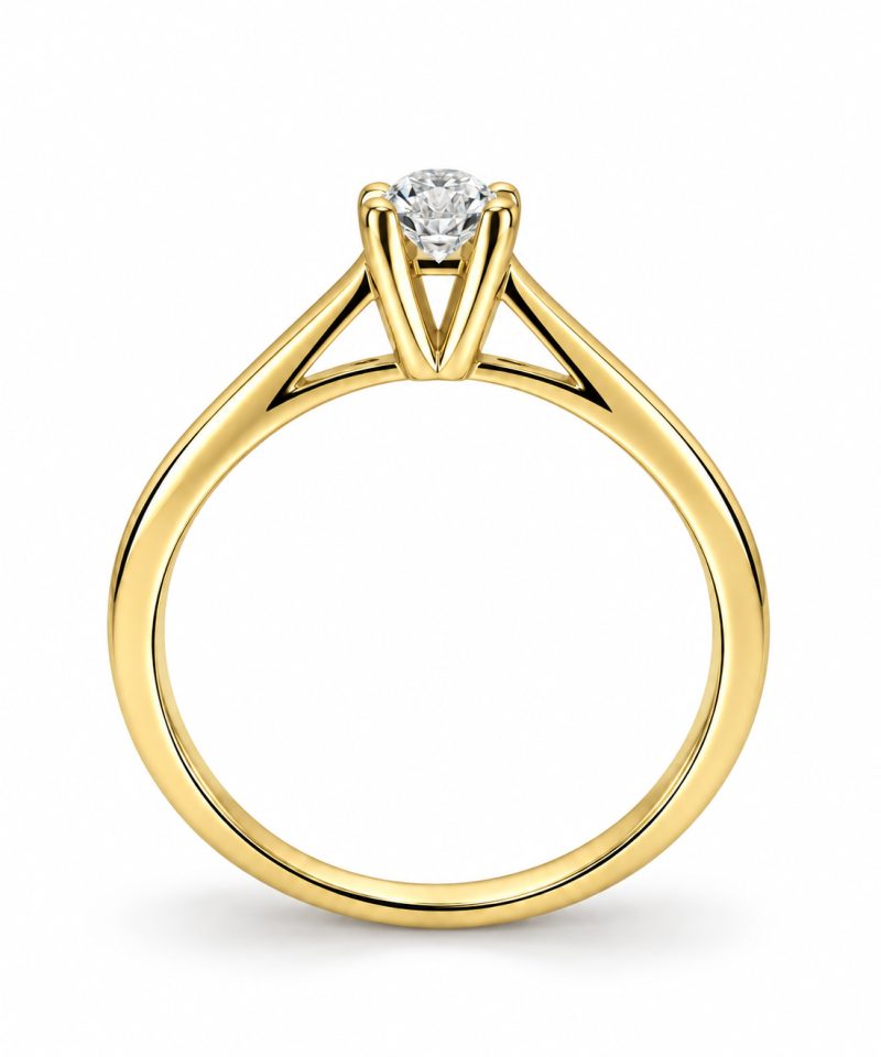 Alternative view of Enstensring i gult gull Oval 0,50 ct