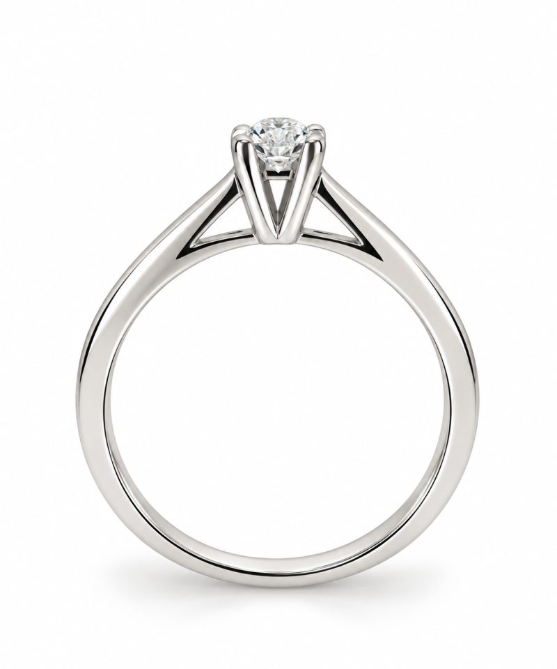 Alternative view of Enstensring i hvitt gull Oval 0,50 ct