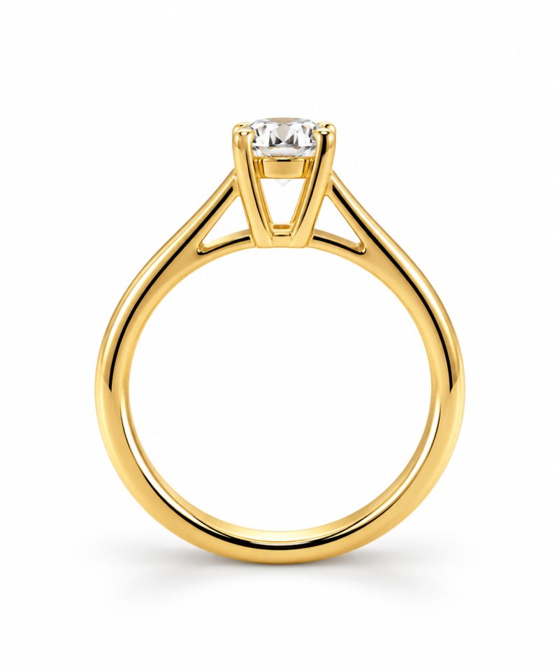 Alternative view of Enstensring i gult gull Oval 1,00 ct GIA