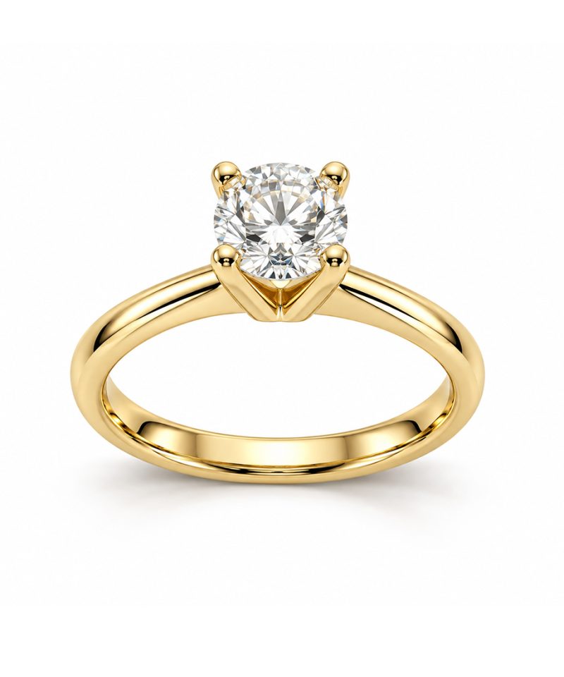 Enstensring i gult gull 1,00 ct GIA