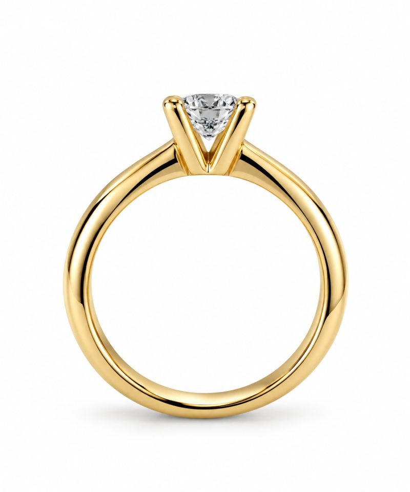 Alternative view of Enstensring i gult gull 1,00 ct GIA