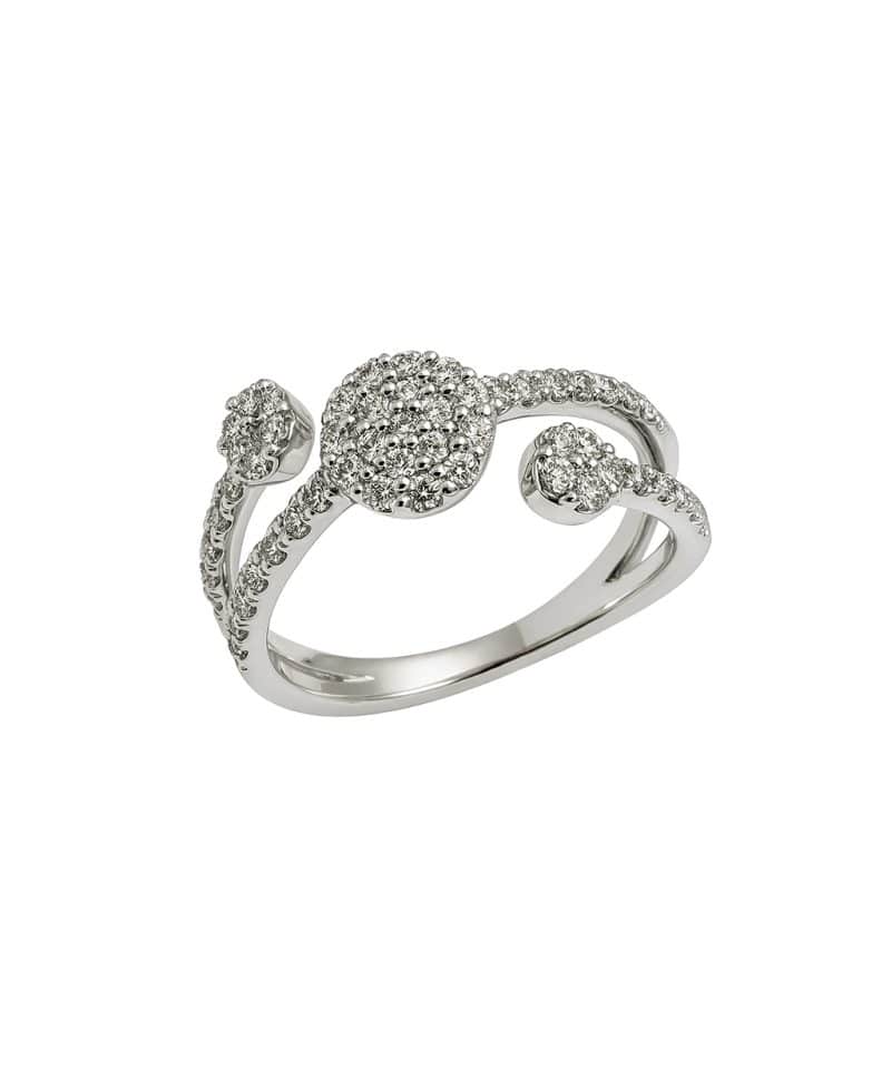 Ring i hvitt gull med diamanter 0,53ct