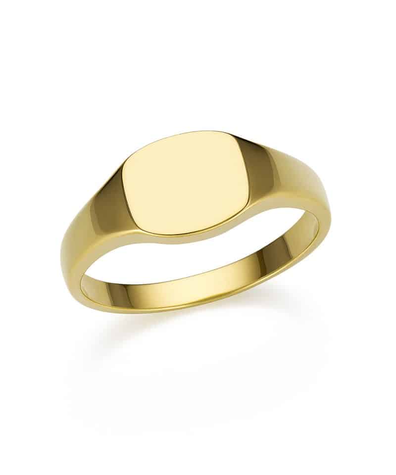 Signet ring i gult gull, 52