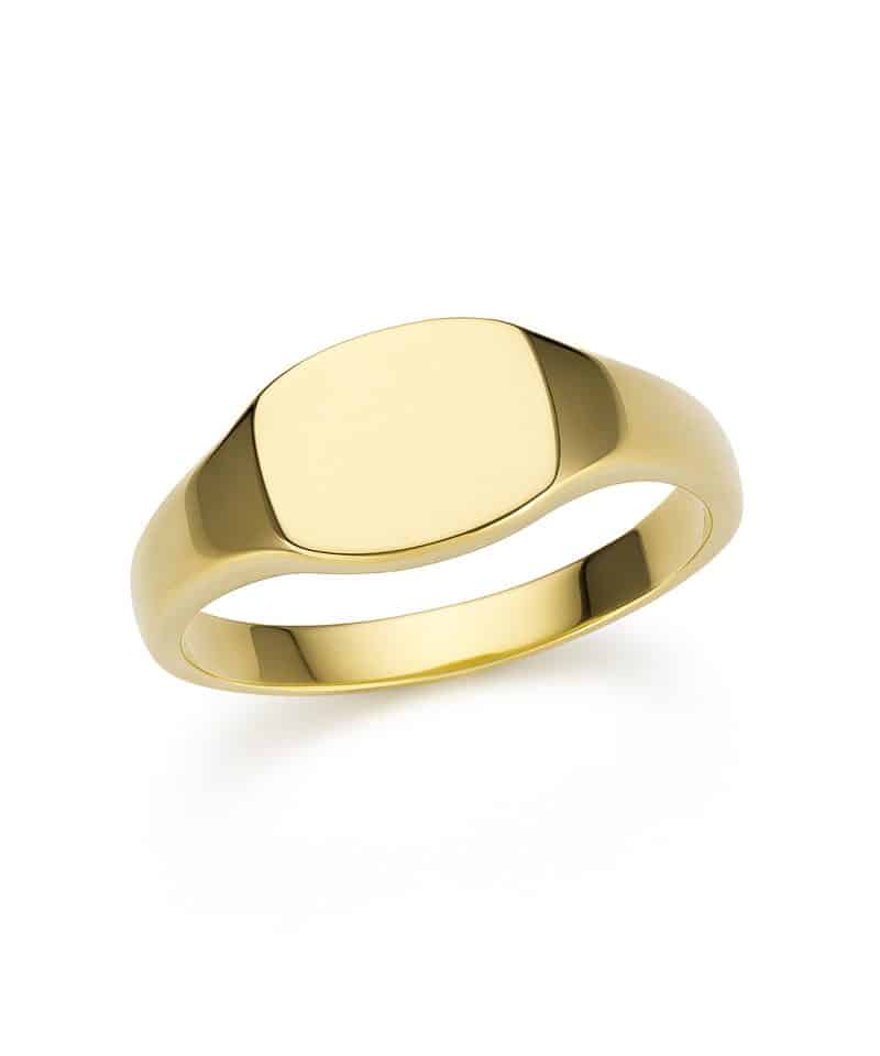 Signet ring i gult gull, 52