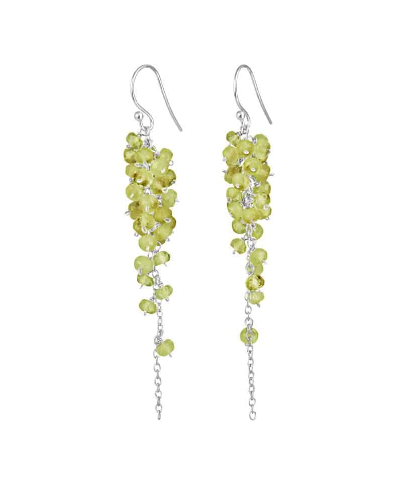 Ørepynt i sølv med peridot