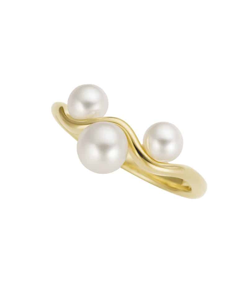 Ring i gult gull, Ferskvannsperle