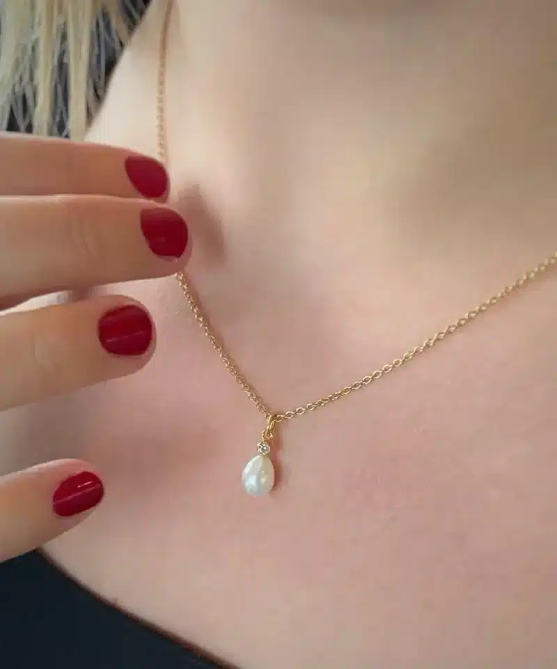 Alternative view of Baroque perleanheng med zirconia - uten kjede