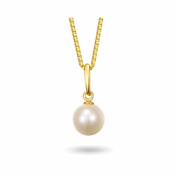 Pia & Per - Halskjede i gull - Perle