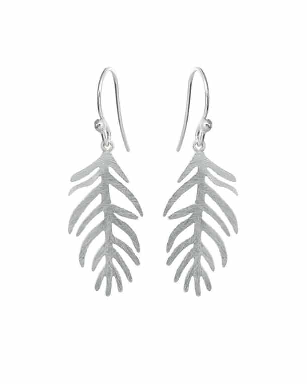 Ørepynt i sølv, liten fjær