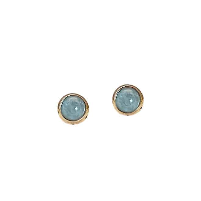 Koulè ørepynt forgylt med 6mm aquamarine