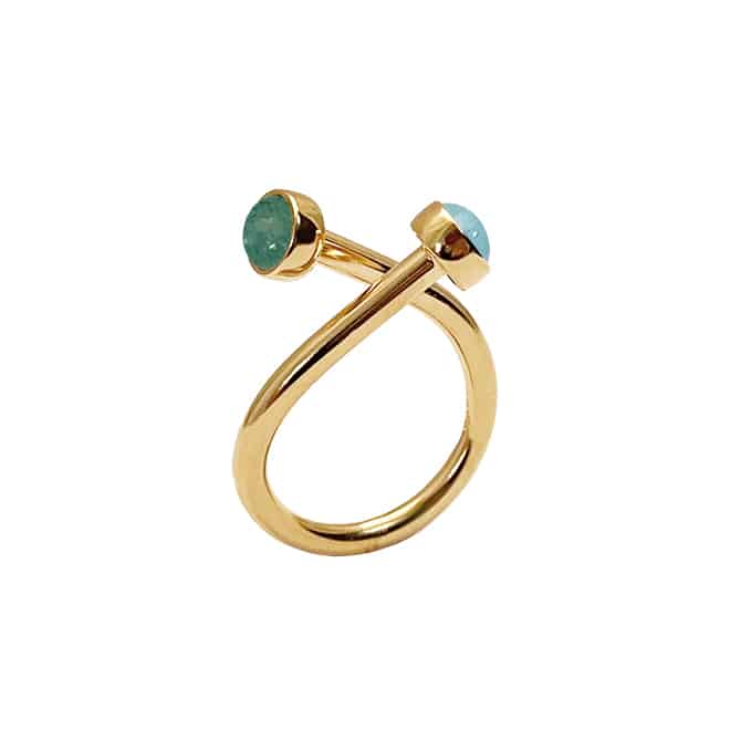 Horizon Ring Blue mix - goldplated