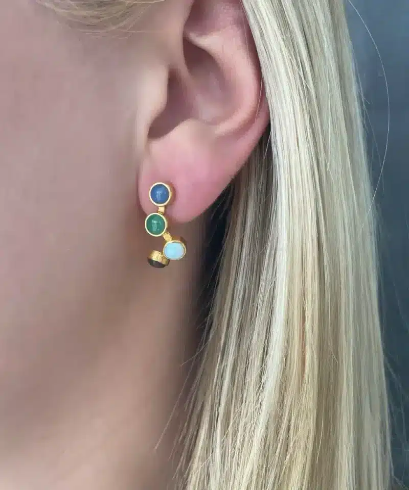 Alternative view of Horizon Ørepynt blue mix - goldplated