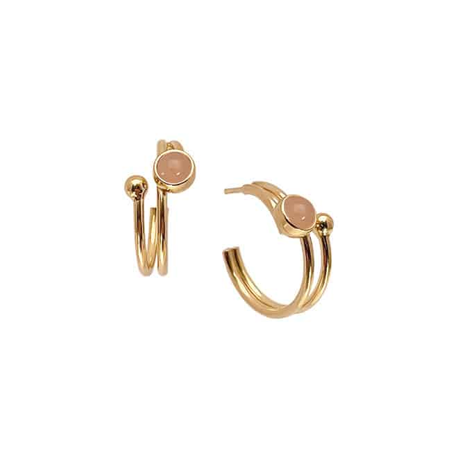 Horizon Creol med peach månestein - goldplated