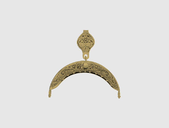 532802 Veskelås uten graveringsfelt Messing