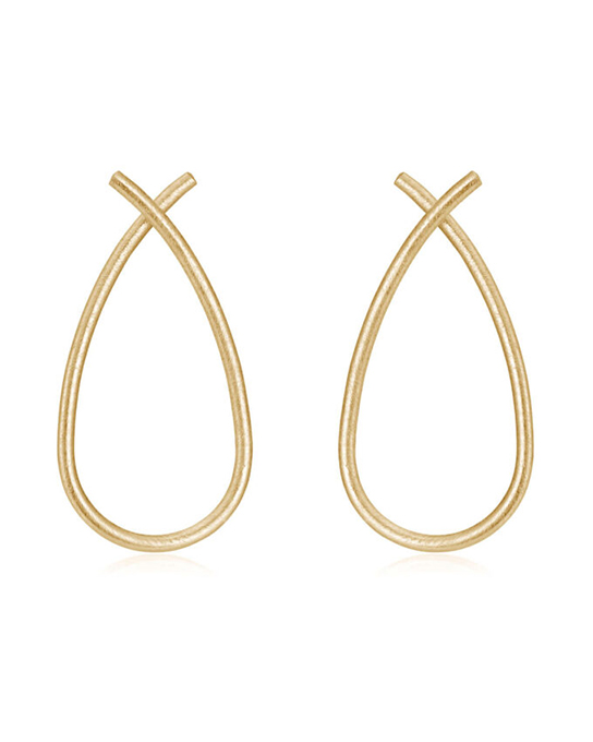 Susanne Friis Bjørner - Ørepynt Dråpe Forgylt sølv, matt