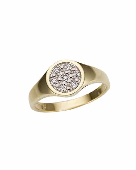 Ring gult gull med diamanter 0.045ct