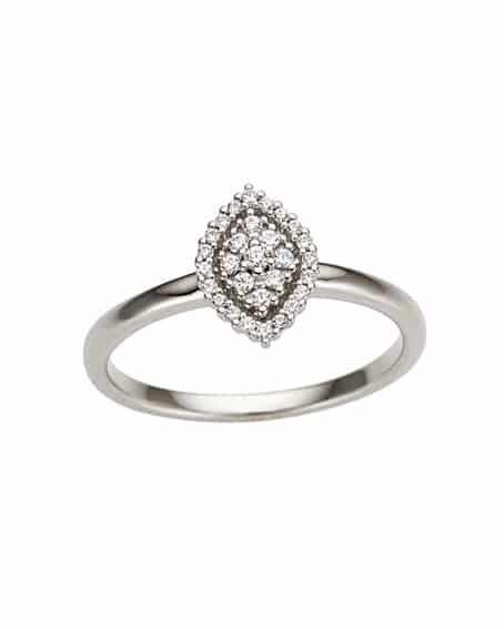 Diamantring hvitt gull 0.16ct