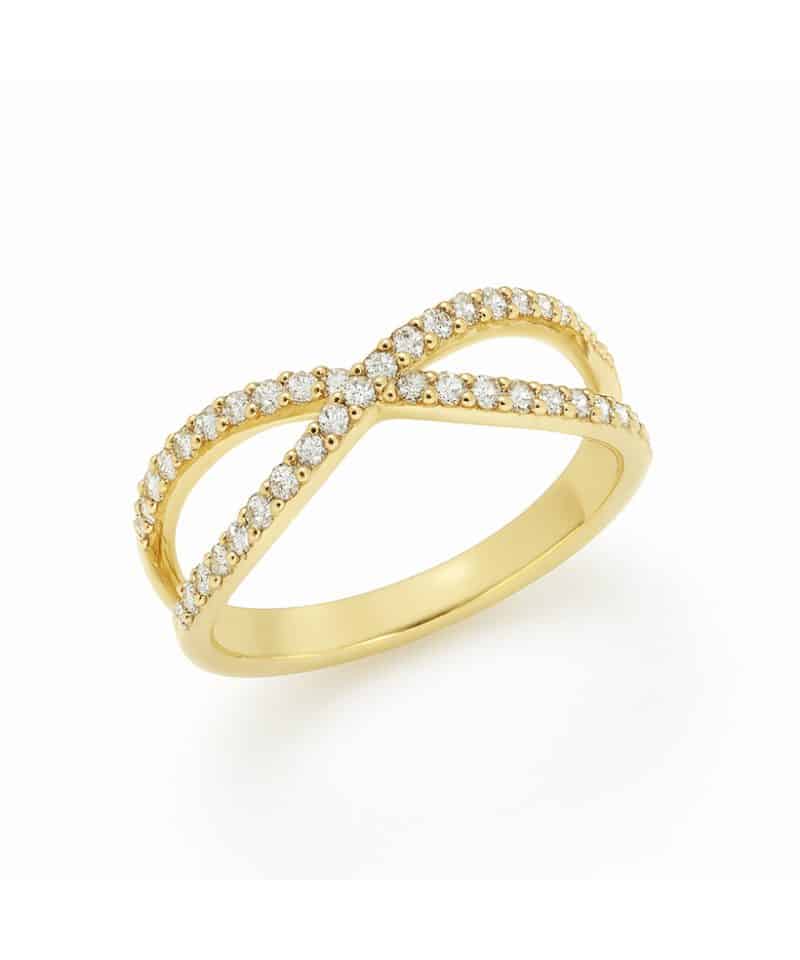 Ring i gull med diamanter 0.35ct