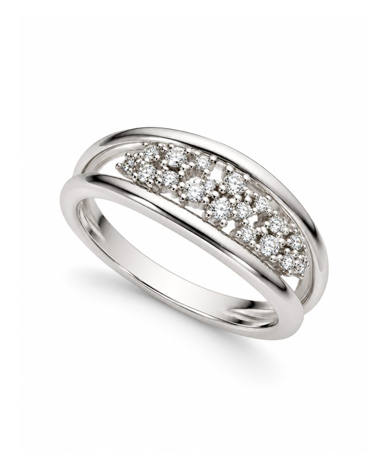 Ring i hvitt gull, Diamanter 0,22 ct