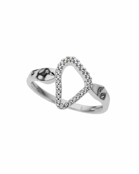 Diamantring hvitt gull 0.11ct