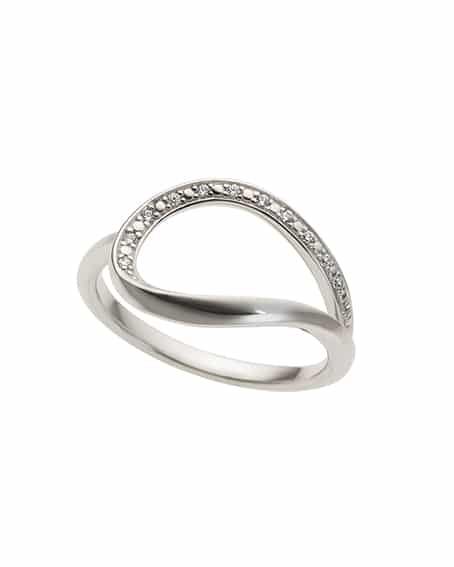 Ring i hvitt gull med diamanter 0.05ct