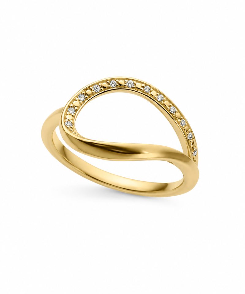 Ring i gult gull, Diamanter 0,05 ct