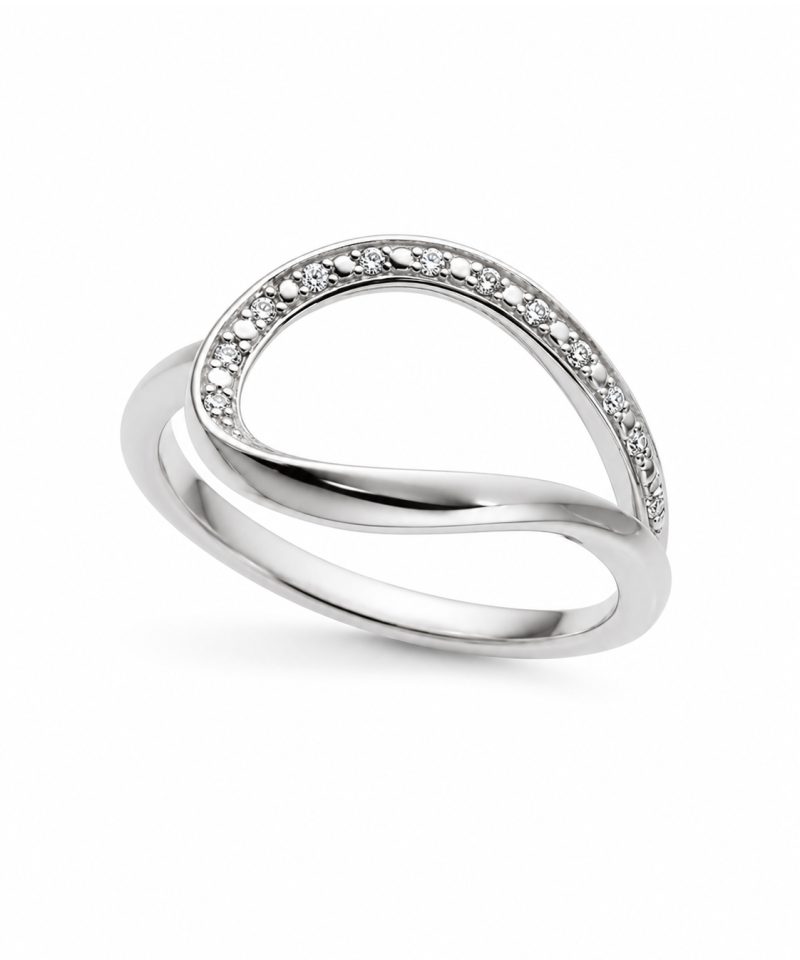 Ring i hvitt gull, Diamanter 0,05 ct