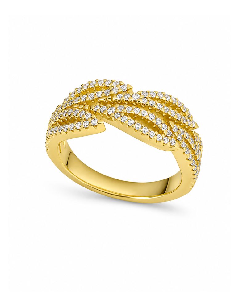 Ring i gult gull, Diamanter 0,55 ct