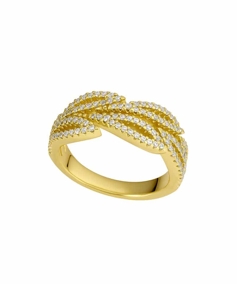 Ring gult gull med diamanter 0.55ct