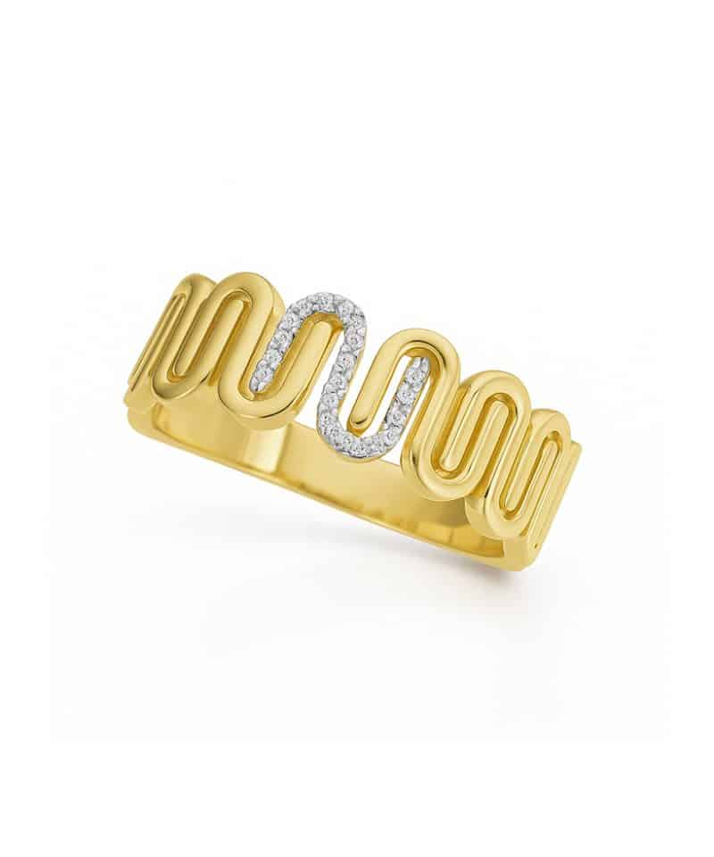 Ring i gult gull, Diamanter 0,06ct