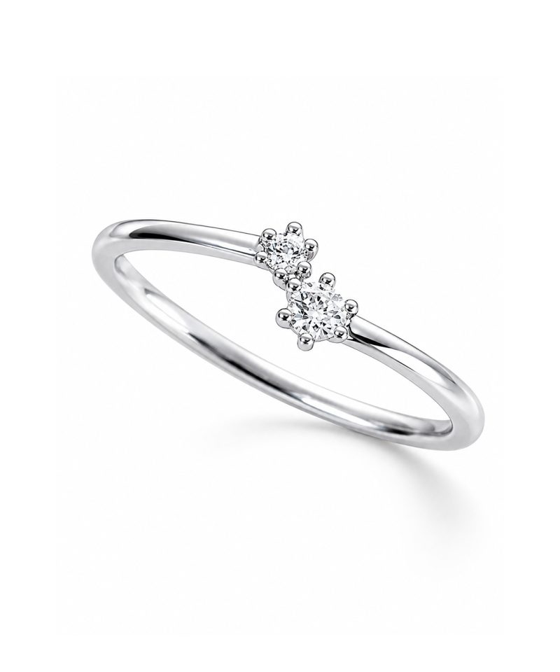 Ring i hvitt gull, Diamanter 0,0115ct