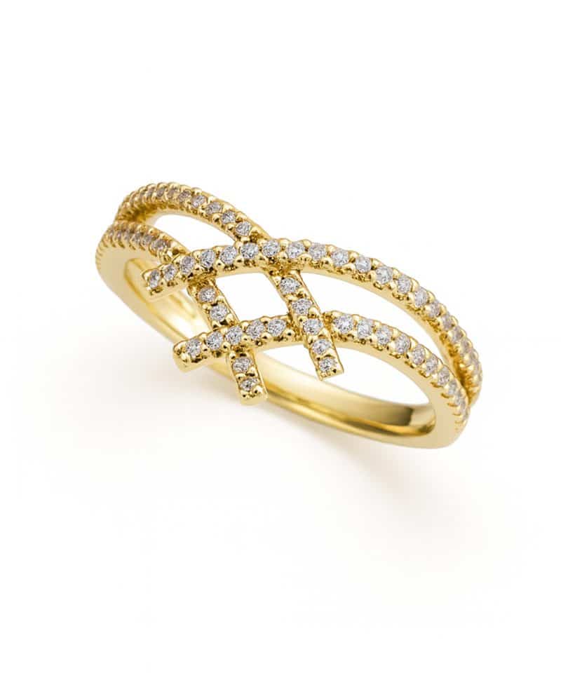 Ring i gult gull, Diamanter 0,35ct