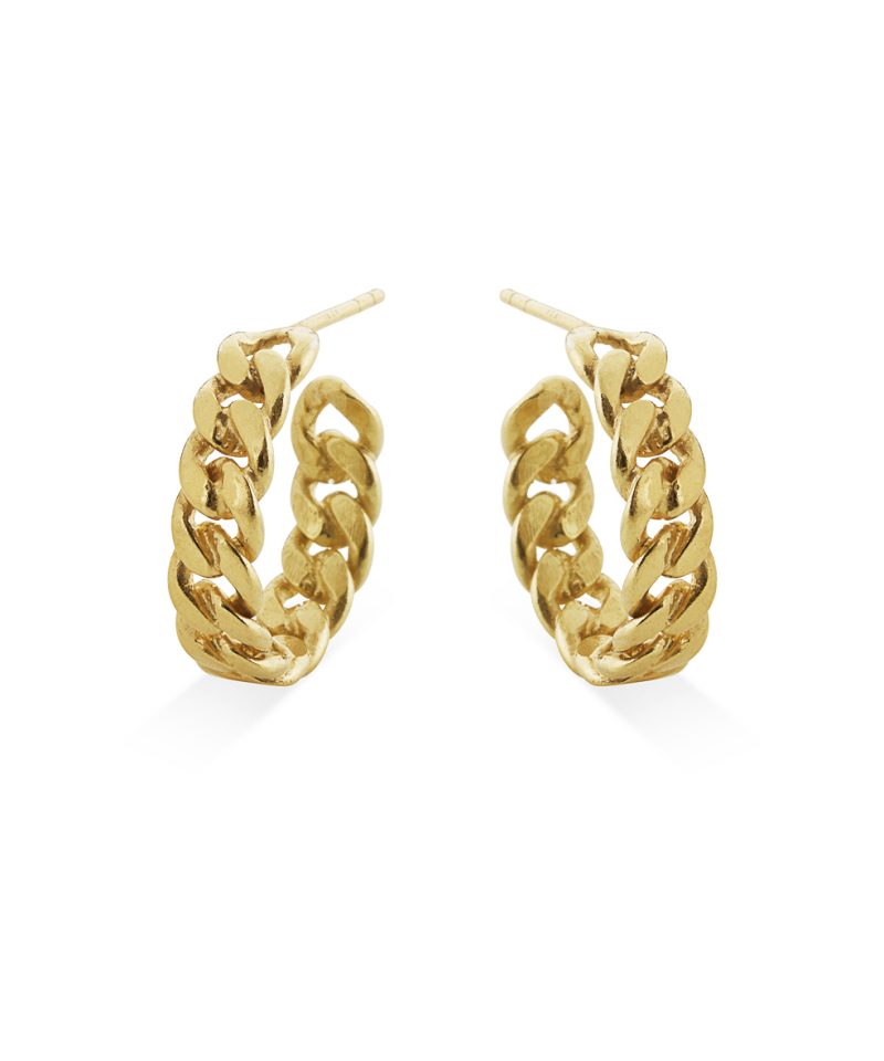 Øreringer forgylt sølv 20x5mm