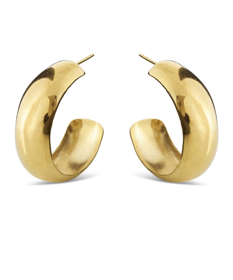 Øreringer forgylt 30mm x 12mm