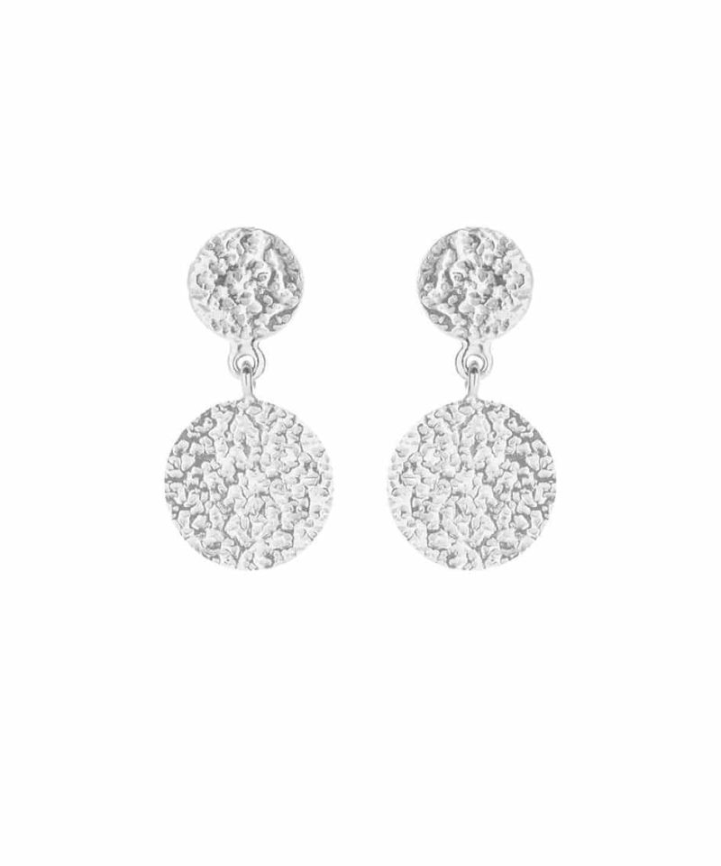 Øreringer - 8 mm top 12 mm bund rå dot