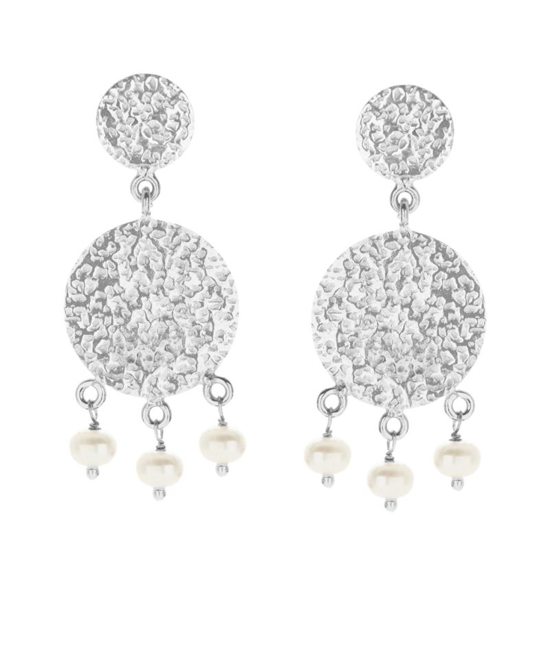 Ørepynt sølv med ferskvannsperler