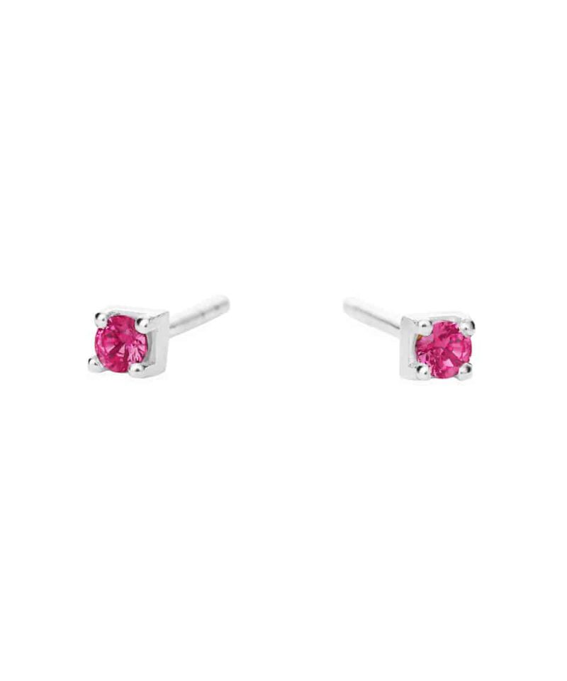 Ørepynt Sølv - Rosa Cz 3mm