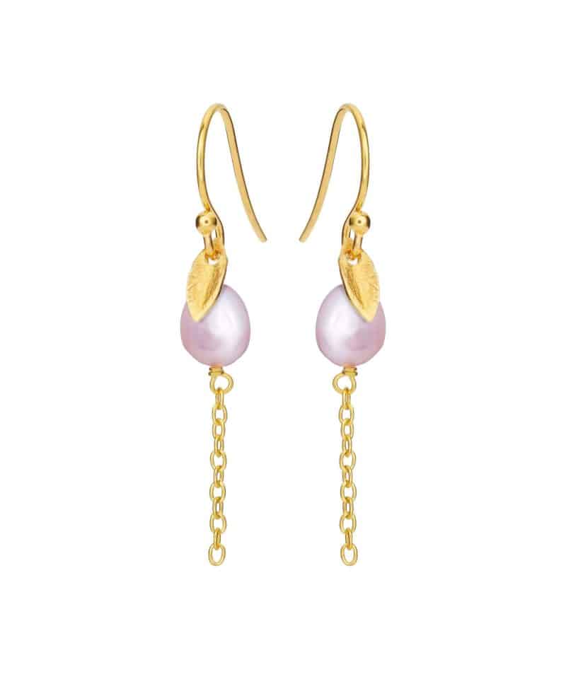 Ørepynt forgylt sølv med lilla fvp