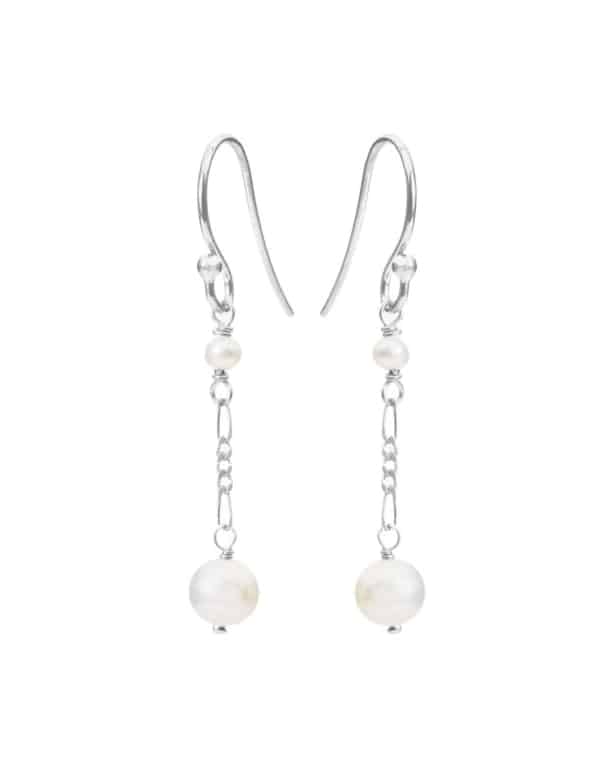 Ørepynt Sølv - Ferskvannsperler