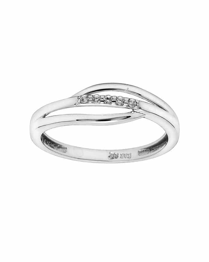 Ring i hvitt gull med zirconia
