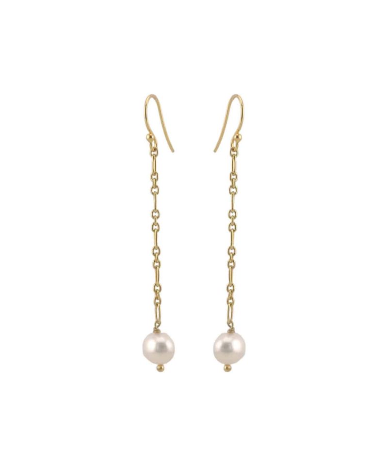 Ørepynt forgylt sølv, ferskvannsperle