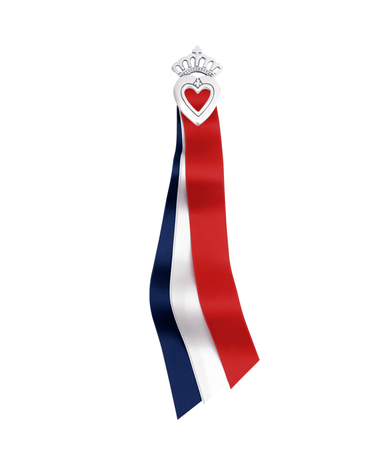 17.mai sløyfe barn hjerte, kvit