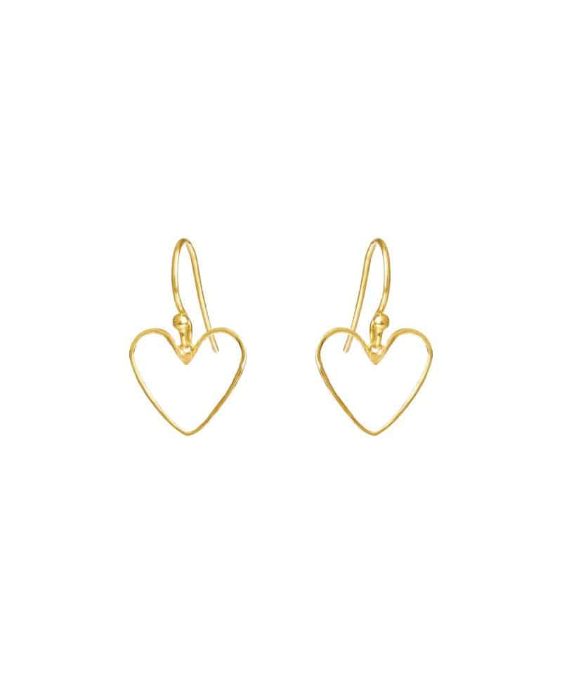 Ørepynt hjerte i forgylt sølv