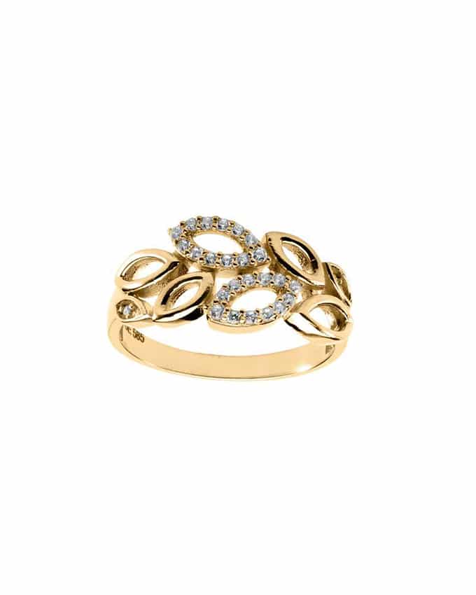 Ring i gull med zirconia