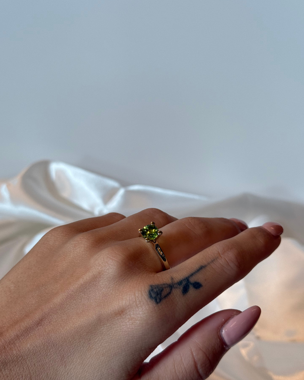 Alternative view of Lene Visholm ring i gull med london blue topas